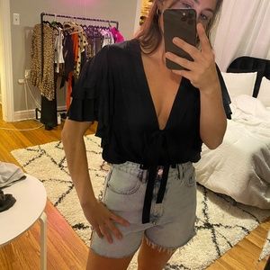 Free People Ruffled bodysuit